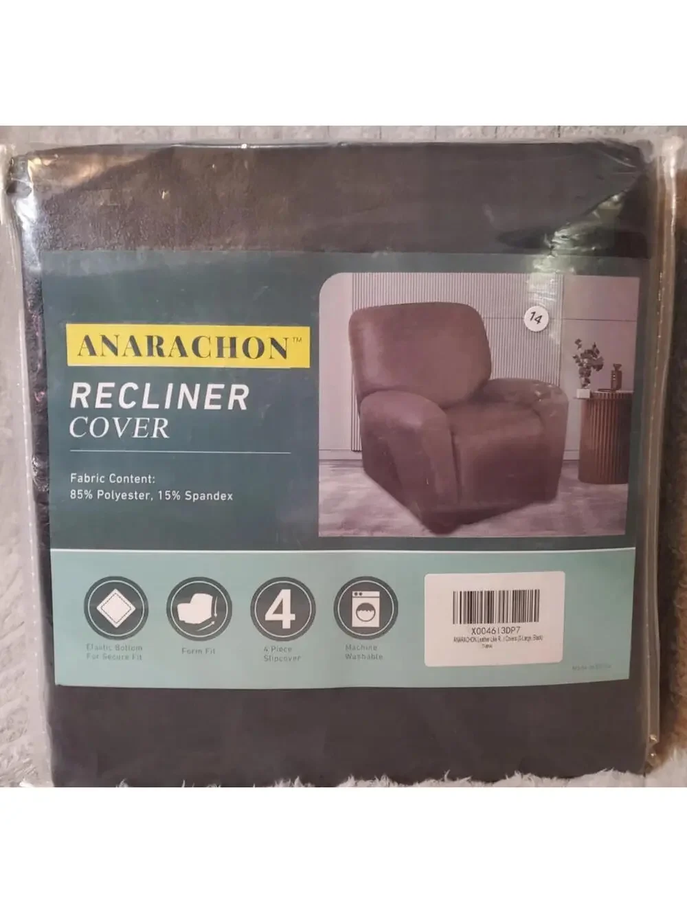 ANARACHON Leather Like Recliner Chair Covers Heavy Duty, 4 Pieces Lazy Boy Brown
